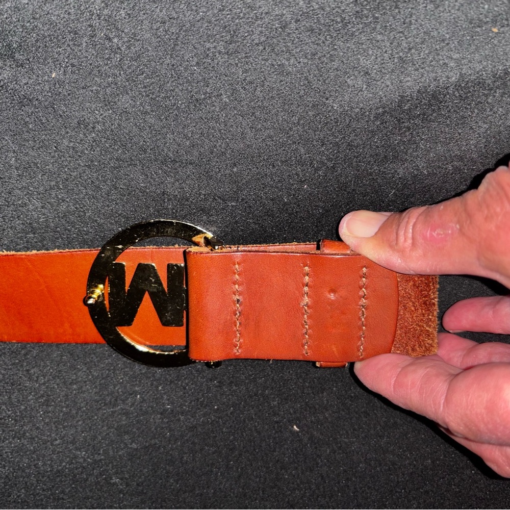 MICHAEL Michael Kors Bubble Logo Brown Pre -Loved Leather Belt - Picture 6 of 15